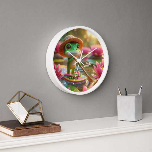 Frog On A Flip-Flop In a Pond Clock (Office)