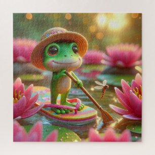 Frog On A Flip-Flop In a Pond Jigsaw Puzzle