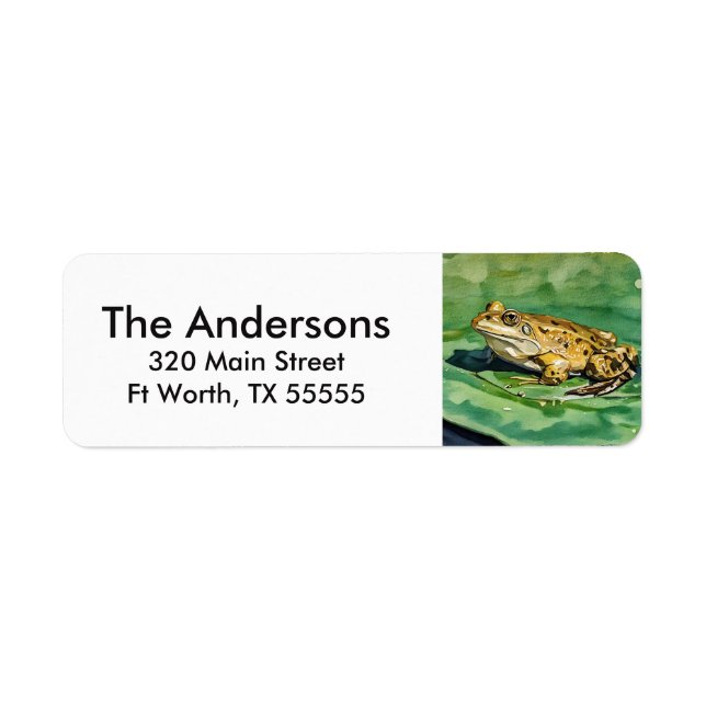 Frog on a Lily Pad Return Address Labels (Front)