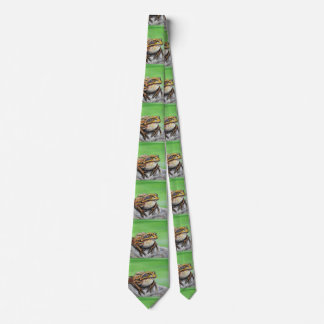 Frog on a Rock painting Tie