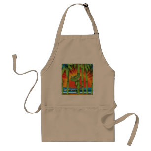 Frog On Bamboo Apron