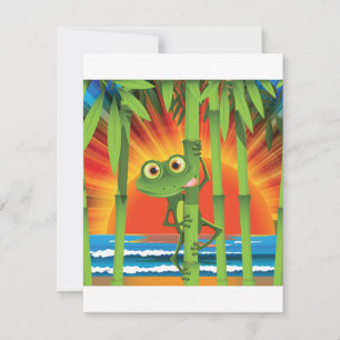Frog On Bamboo Invitations