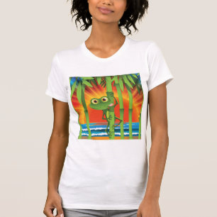 Frog On Bamboo Womens T-Shirt