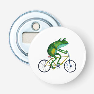 Frog On Bicycle Bottle Opener