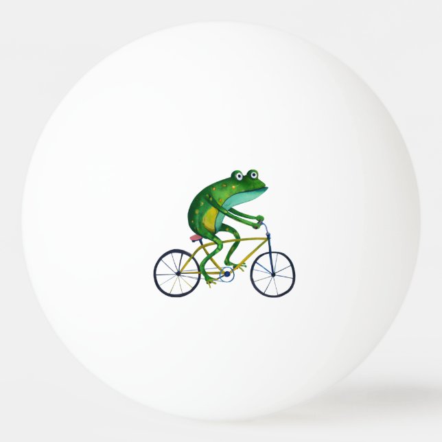Frog On Bicycle Ping Pong Ball (Front)