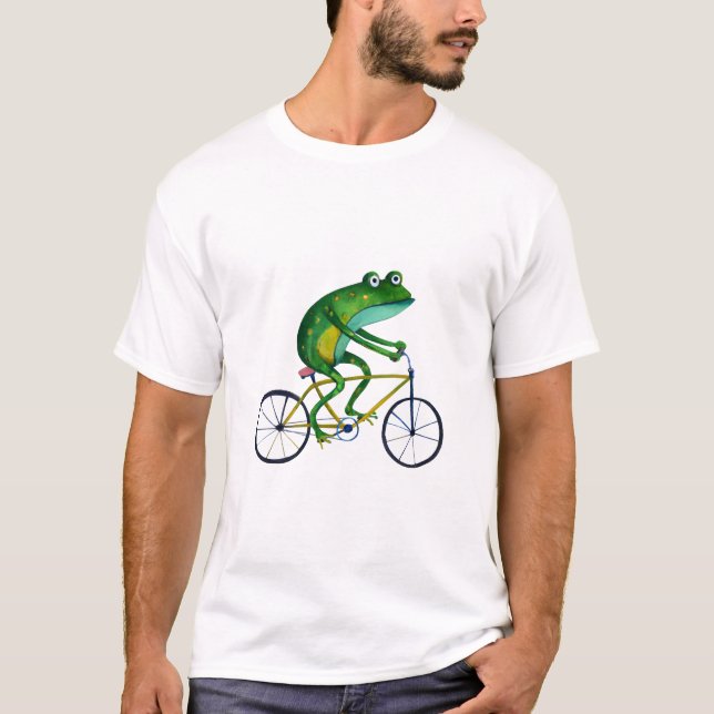 Frog On Bicycle T-Shirt (Front)