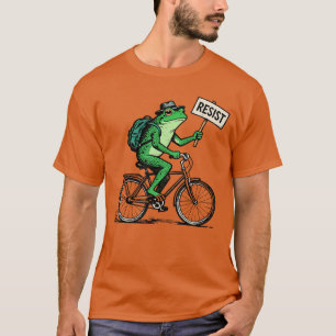Frog On Bike Resist Portland Frog Protest Vintage T-Shirt