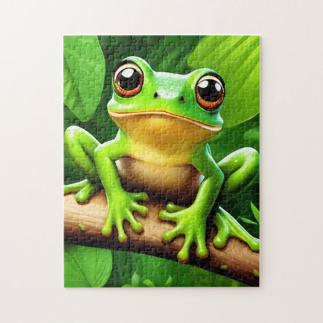 Frog on branch Nature Art Jigsaw Puzzle (Vertical)