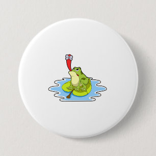 Frog on Leaf with Insect 7.5 Cm Round Badge