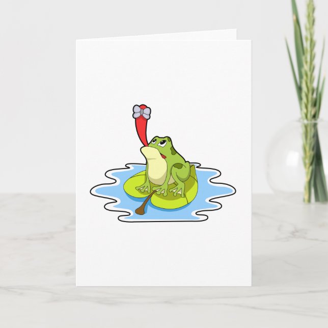 Frog on Leaf with Insect Card (Front)