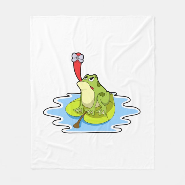 Frog on Leaf with Insect Fleece Blanket (Front)