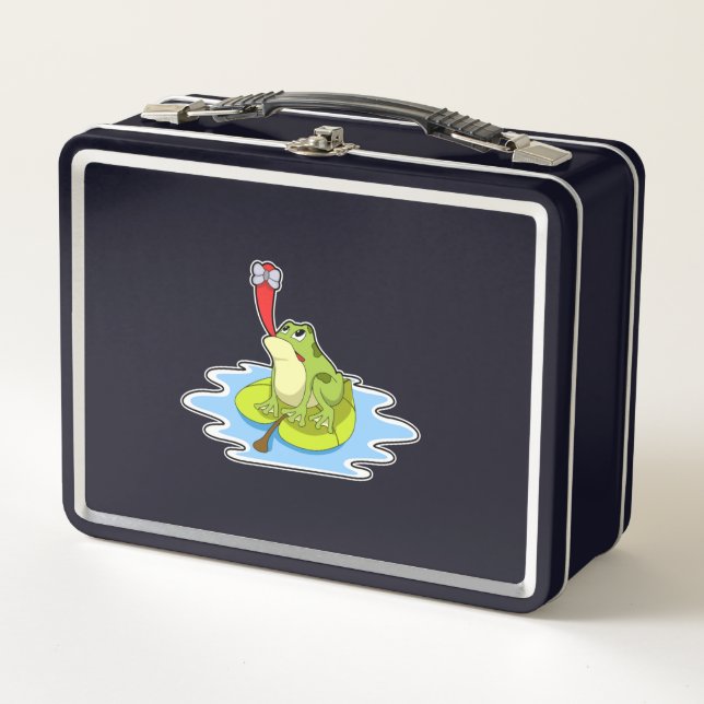 Frog on Leaf with Insect Metal Lunch Box (Front)
