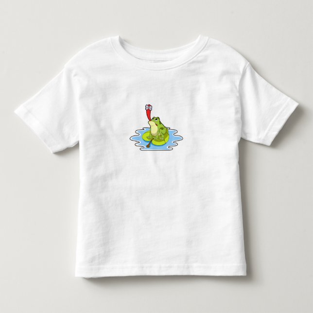 Frog on Leaf with Insect Toddler T-Shirt (Front)
