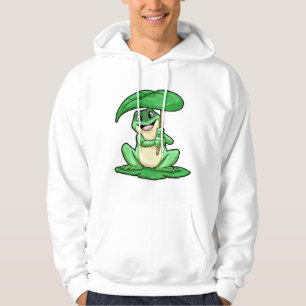 Frog on Leaf with Umbrella Hoodie