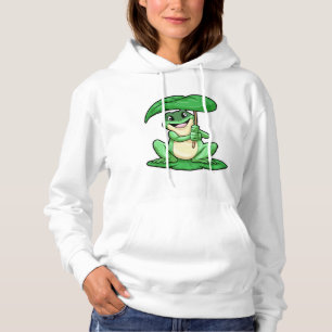 Frog on Leaf with Umbrella Hoodie