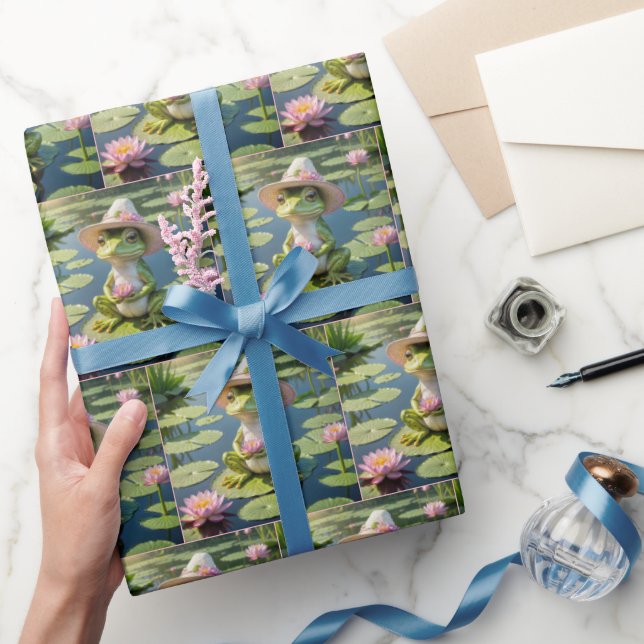 Frog On Lily Pad Wrapping Paper (Gifting)