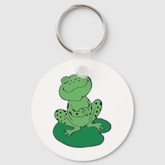 Frog on Lilypad Key Ring (Front)