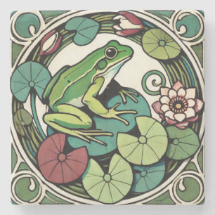 Frog on Lilypads                                   Stone Coaster