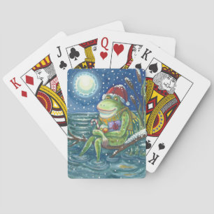 FROG ON LOG, CHRISTMAS DECK OF PLAYING CARDS Poker