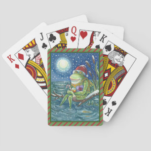 FROG ON LOG, CHRISTMAS DECK OF PLAYING CARDS Poker