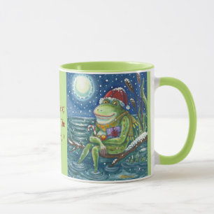 Frog On Log CHRISTMAS MUG