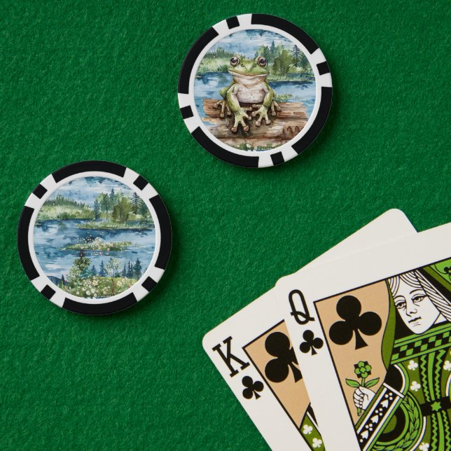 Frog On Logs Lake Poker Chips (Poker Table (Double))