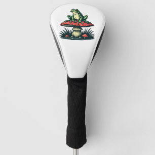 Frog on Mushroom Cottagecore Forest Magic Fungi Golf Head Cover