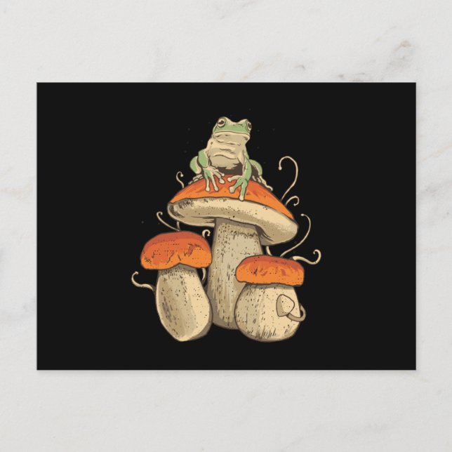 Frog On Mushroom Postcard (Front)