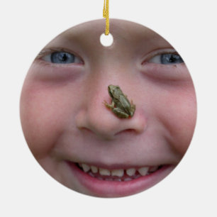 Frog On Nose Ceramic Tree Decoration