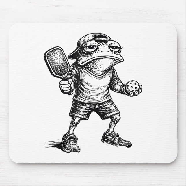 Frog paddleball men women grumpy frog playing mouse mat (Front)