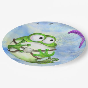 Frog Paraglider Funny Paper Plates