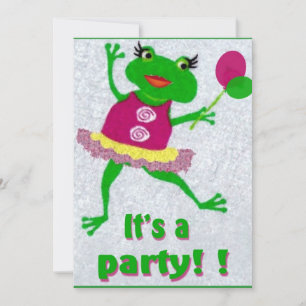 Frog Party Invitation Birthday Celebration