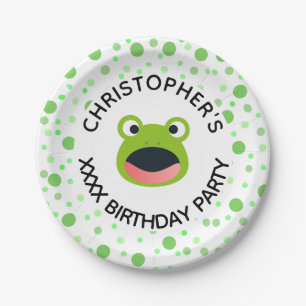 Frog Party Kids Birthday Paper Plate