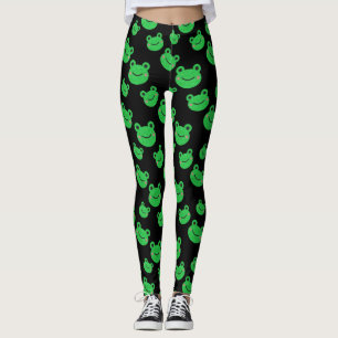 Frog pattern black leggings