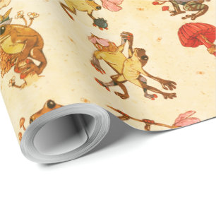 Frog Pattern - Cottagecore Style Wrapping Paper