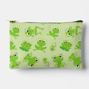 Frog Pattern, Cute Frogs, Green Frogs, Frog Prince Accessory Pouch