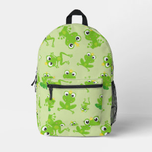 Frog Pattern, Cute Frogs, Green Frogs, Frog Prince Printed Backpack