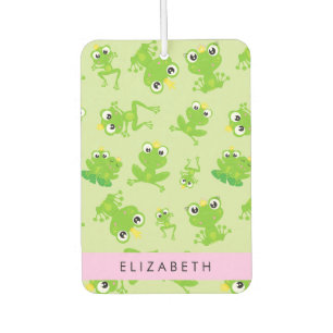 Frog Pattern, Green Frogs, Frog Prince, Your Name Car Air Freshener