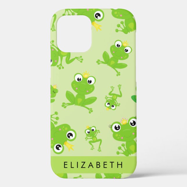 Frog Pattern, Green Frogs, Frog Prince, Your Name Case-Mate iPhone Case (Back)