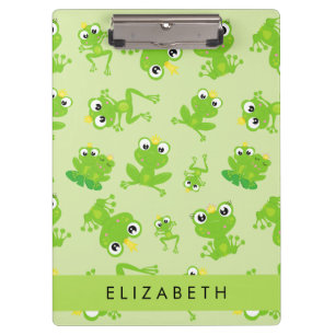 Frog Pattern, Green Frogs, Frog Prince, Your Name Clipboard