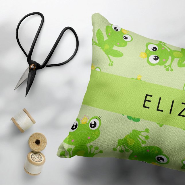 Frog Pattern, Green Frogs, Frog Prince, Your Name Pillowcase (Creator Uploaded)