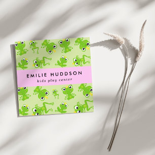 Frog Pattern, Kids Play Centre, Activity Centre Square Business Card