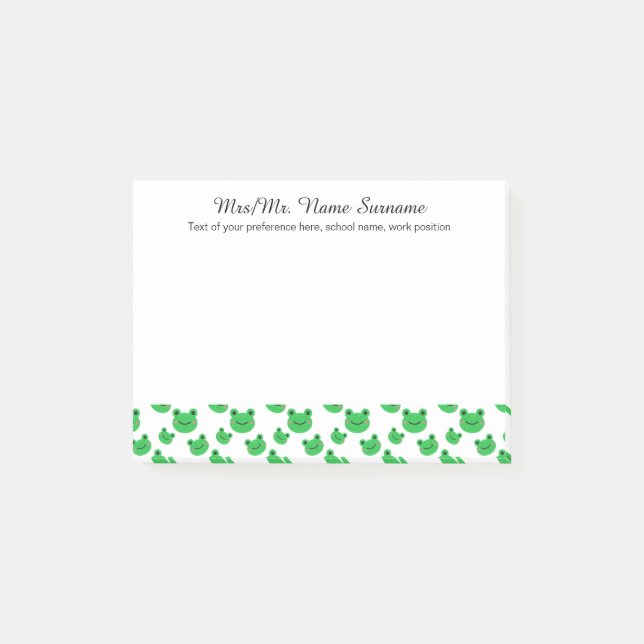 Frog pattern template post-it notes (Front)