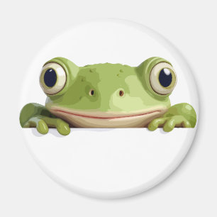 Frog Peeking Cute Adorable Funny Animal Cartoon Magnet