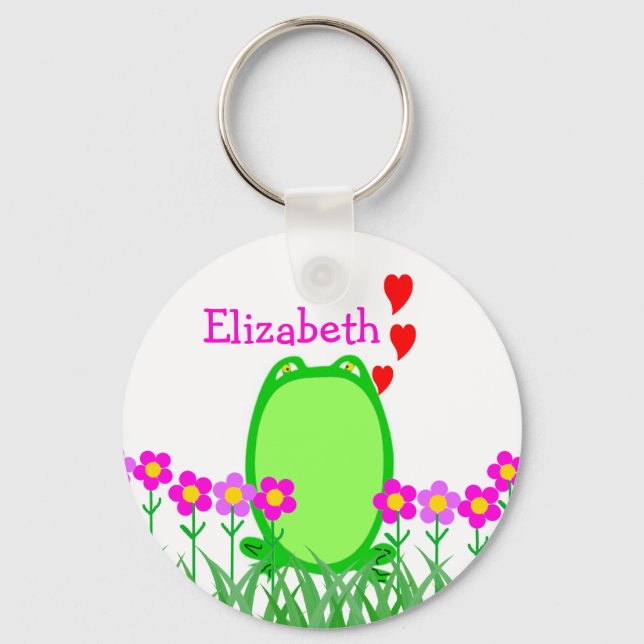 Frog Personalised With Name Key Ring (Front)