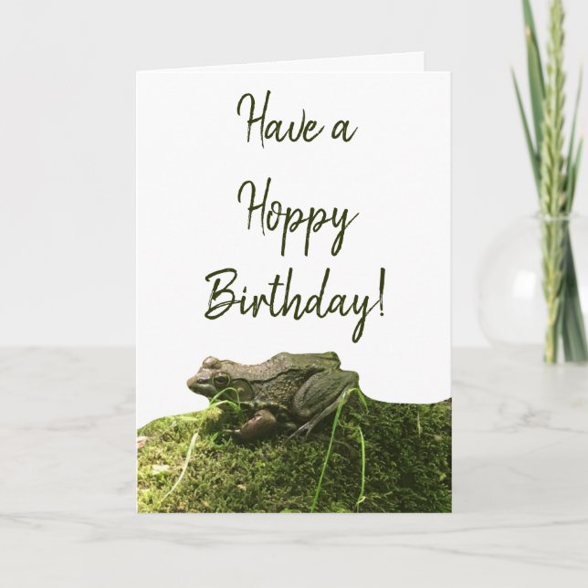 Frog Photo Birthday Card Add Personalised Message (Front)
