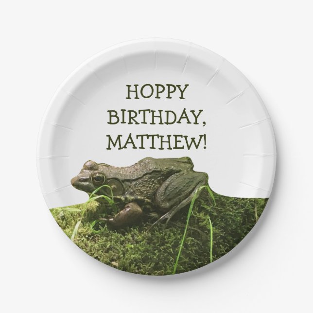 Frog Photo Personalised Party Paper Plate (Front)