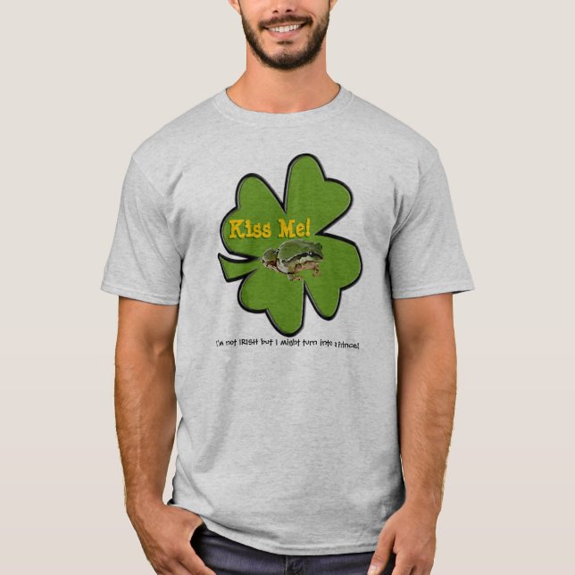 Frog Photo Prince Green Shamrock Personalised T-Shirt (Front)