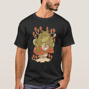 Frog Playing A Banjo Instrument Sitting On A Mushr T-Shirt