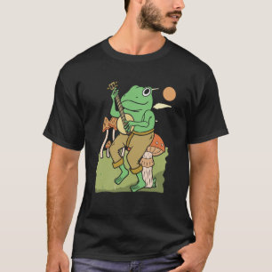 Frog Playing Banjo on Mushroom cute Frog T-Shirt